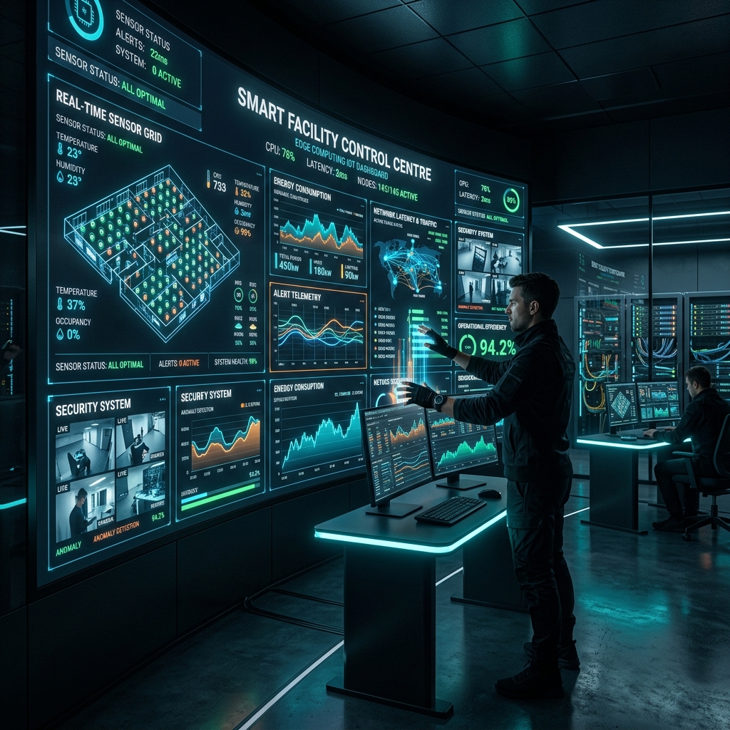 Building Edge-Computing Display Networks for Real-Time Facilities Telemetry